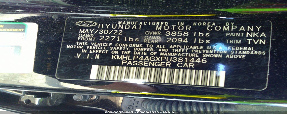 KMHLP4AGXPU381446 2023 HYUNDAI ELANTRA photo no. 9