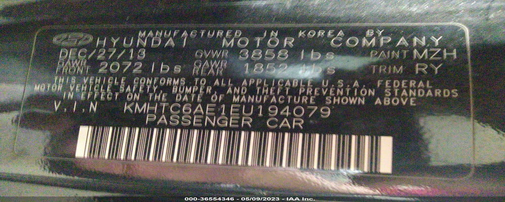 KMHTC6AE1EU194079 2014 HYUNDAI VELOSTER photo no. 9