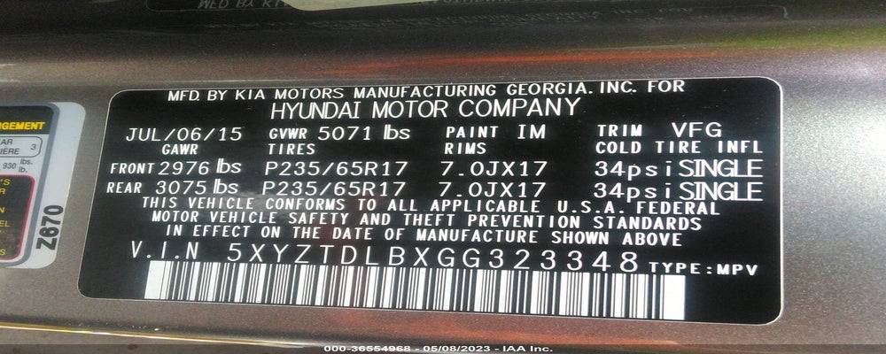 5XYZTDLBXGG323348 2016 HYUNDAI SANTA FE SPORT photo no. 9