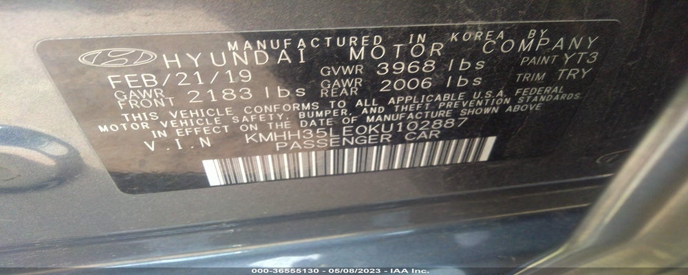 KMHH35LE0KU102887 2019 HYUNDAI ELANTRA GT photo no. 9