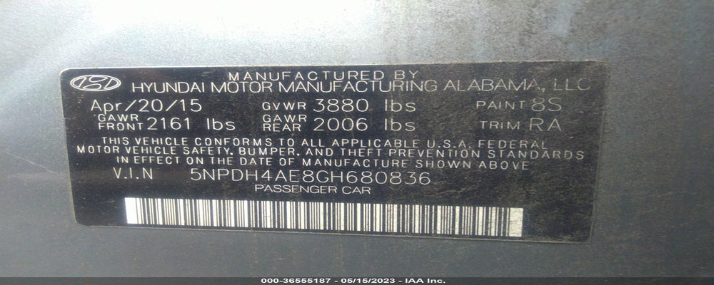 5NPDH4AE8GH680836 2016 HYUNDAI ELANTRA photo no. 9