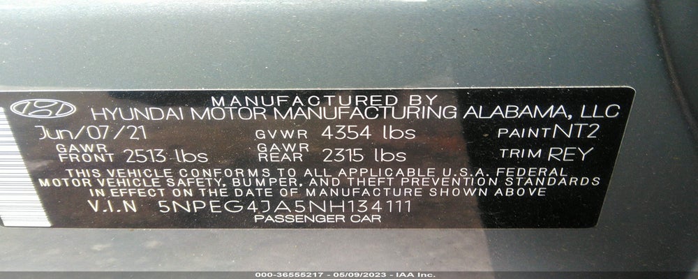 5NPEG4JA5NH134111 2022 HYUNDAI SONATA photo no. 9