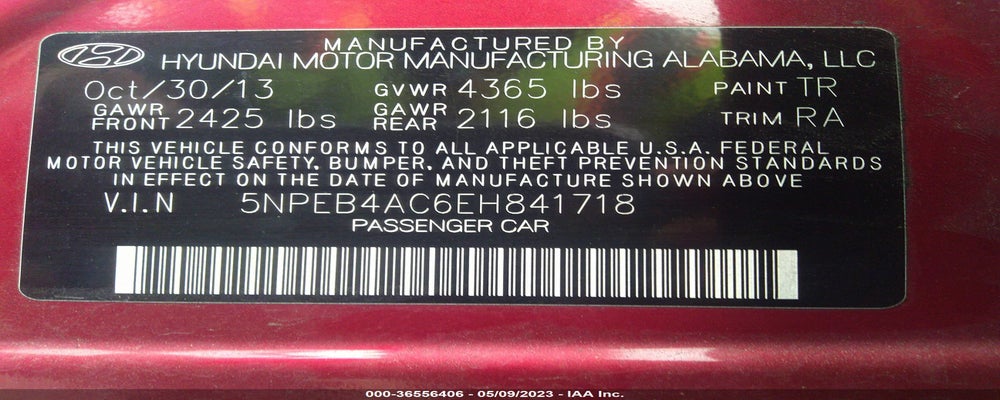 5NPEB4AC6EH841718 2014 HYUNDAI SONATA photo no. 9