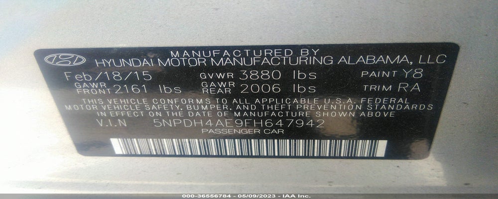 5NPDH4AE9FH647942 2015 HYUNDAI ELANTRA photo no. 9