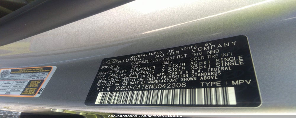 KM8JFCA16NU042308 2022 HYUNDAI TUCSON HYBRID photo no. 9