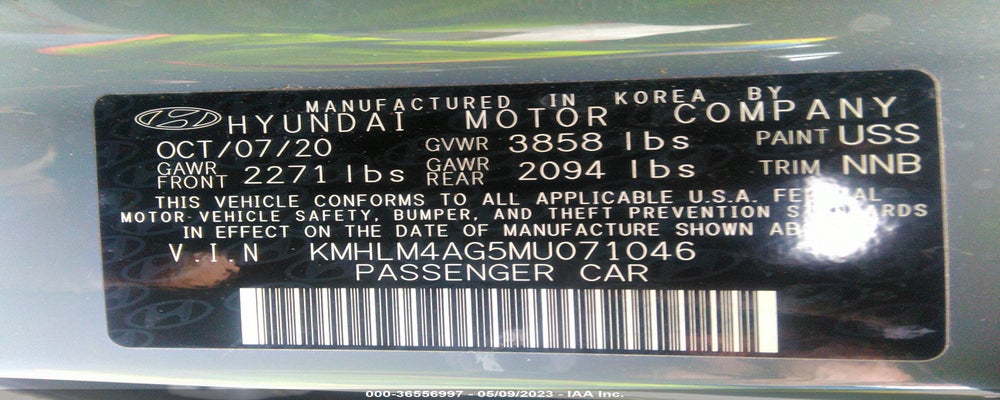 KMHLM4AG5MU071046 2021 HYUNDAI ELANTRA photo no. 9
