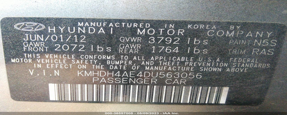 KMHDH4AE4DU563056 2013 HYUNDAI ELANTRA photo no. 9