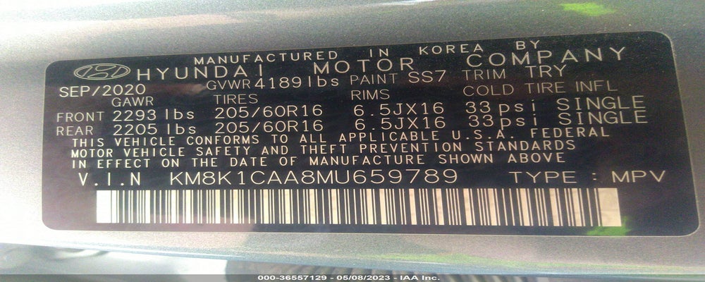 KM8K1CAA8MU659789 2021 HYUNDAI KONA photo no. 9