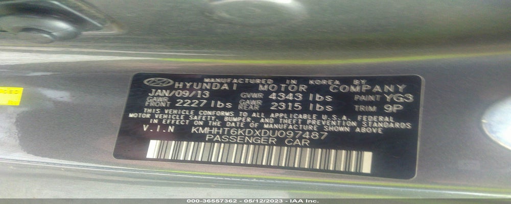 KMHHT6KDXDU097487 2013 HYUNDAI GENESIS COUPE photo no. 9