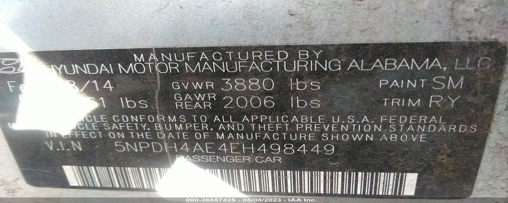 5NPDH4AE4EH498449 2014 HYUNDAI ELANTRA photo no. 9