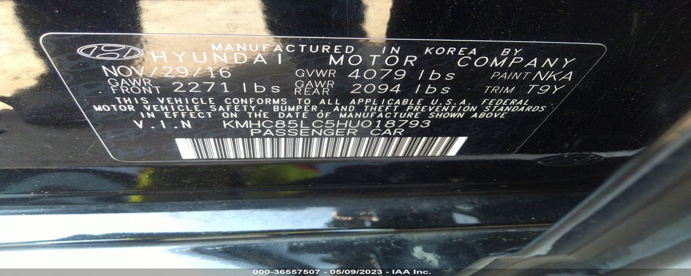 KMHC85LC5HU018793 2017 HYUNDAI IONIQ HYBRID photo no. 9