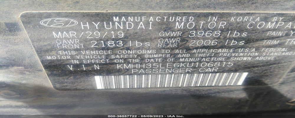 KMHH35LE6KU106815 2019 HYUNDAI ELANTRA GT photo no. 9