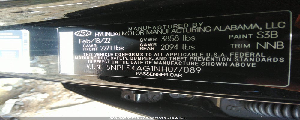 5NPLS4AG1NH077089 2022 HYUNDAI ELANTRA photo no. 9