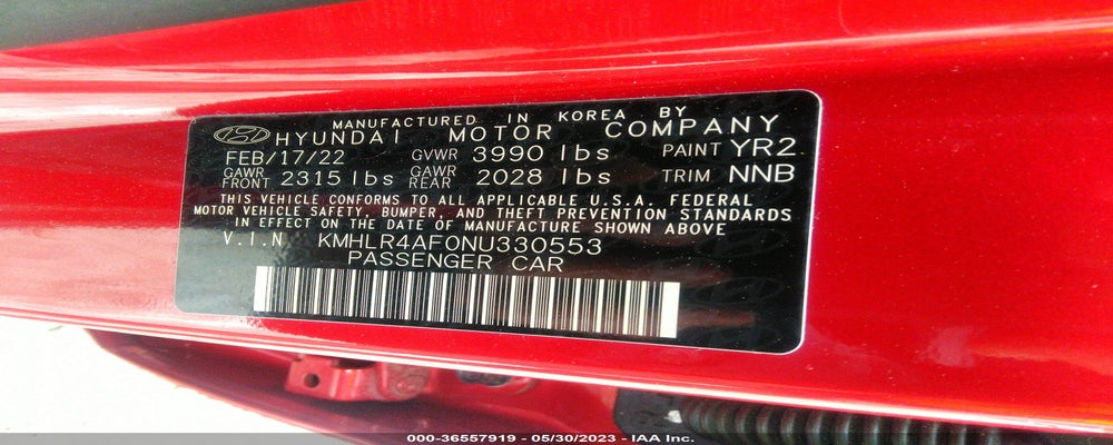 KMHLR4AF0NU330553 2022 HYUNDAI ELANTRA photo no. 9
