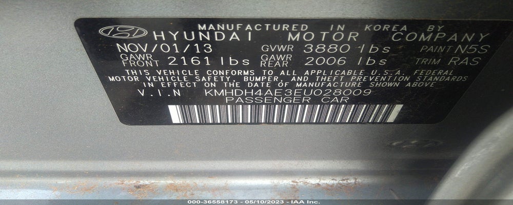 KMHDH4AE3EU028009 2014 HYUNDAI ELANTRA photo no. 9