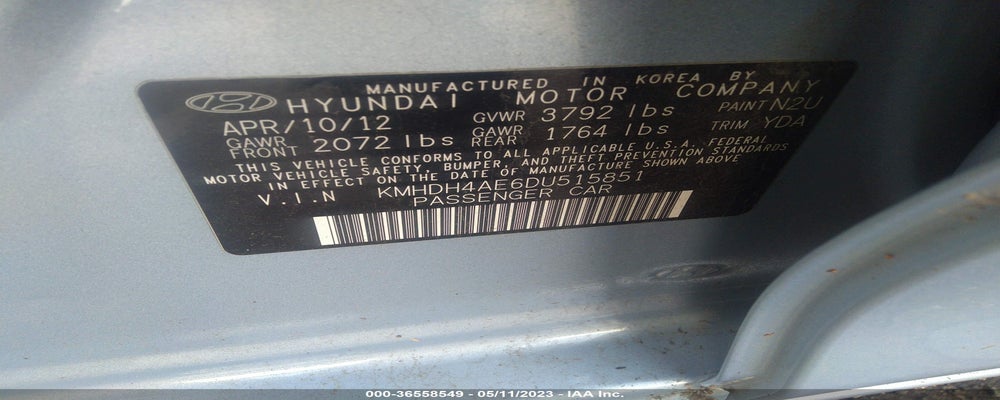 KMHDH4AE6DU515851 2013 HYUNDAI ELANTRA photo no. 9