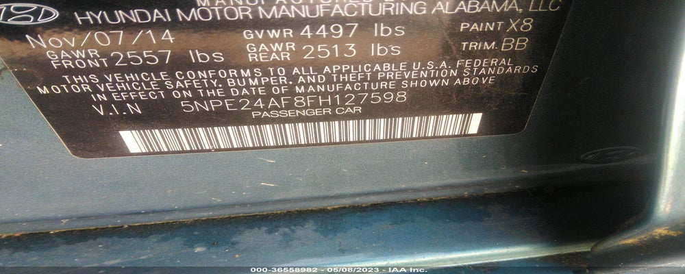 5NPE24AF8FH127598 2015 HYUNDAI SONATA photo no. 9