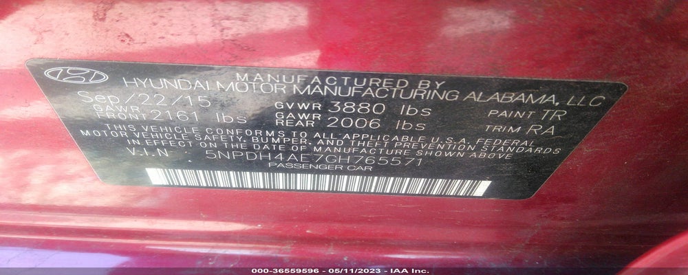 5NPDH4AE7GH765571 2016 HYUNDAI ELANTRA photo no. 9