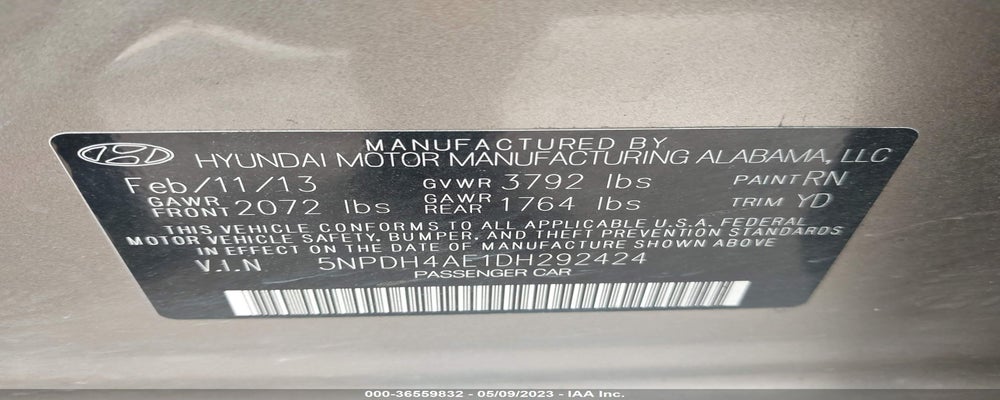 5NPDH4AE1DH292424 2013 HYUNDAI ELANTRA photo no. 9
