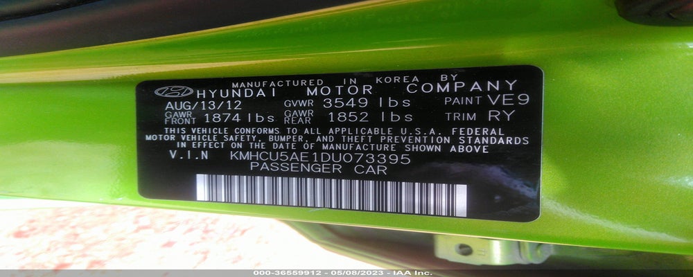 KMHCU5AE1DU073395 2013 HYUNDAI ACCENT photo no. 9