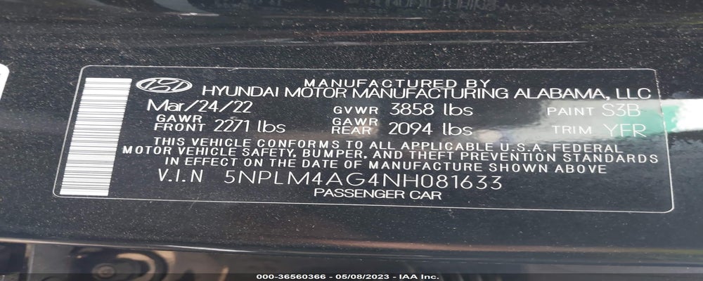 5NPLM4AG4NH081633 2022 HYUNDAI ELANTRA photo no. 9