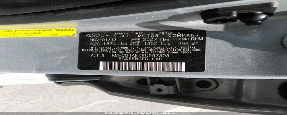 KMHCU4AEXEU597303 2014 HYUNDAI ACCENT photo no. 9