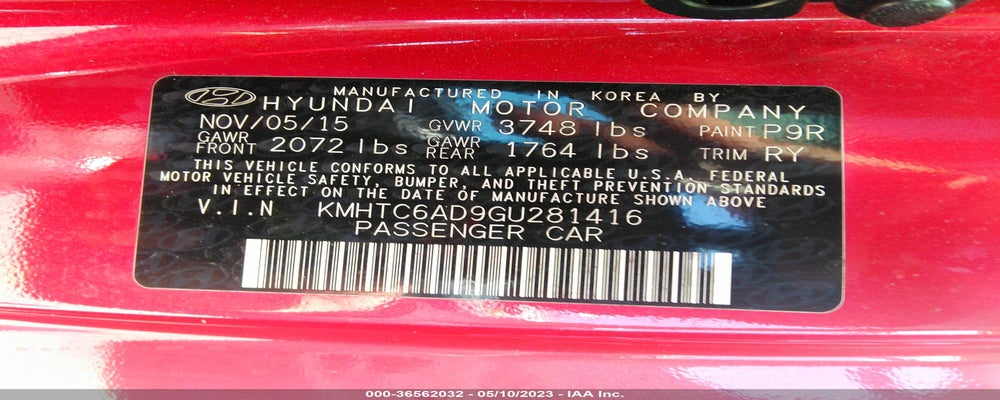 KMHTC6AD9GU281416 2016 HYUNDAI VELOSTER photo no. 9