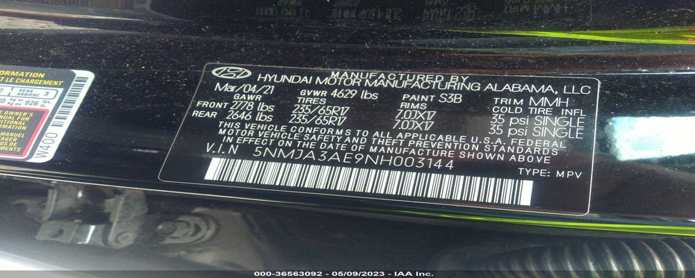 5NMJA3AE9NH003144 2022 HYUNDAI TUCSON photo no. 9