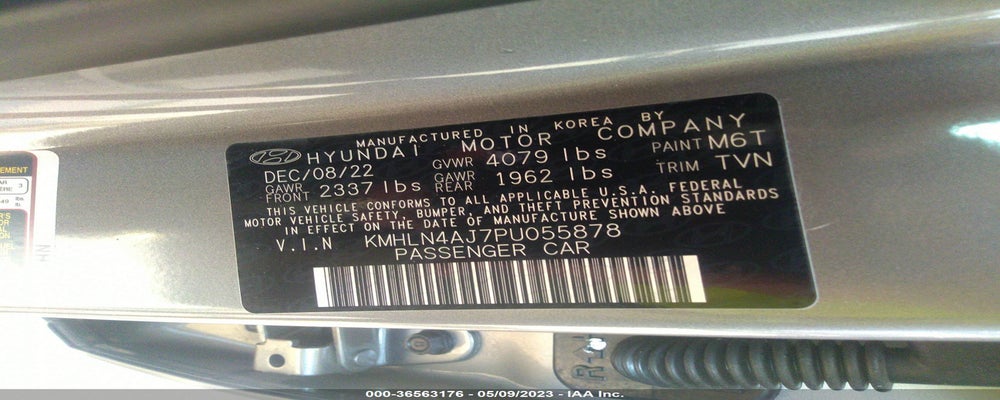 KMHLN4AJ7PU055878 2023 HYUNDAI ELANTRA photo no. 9