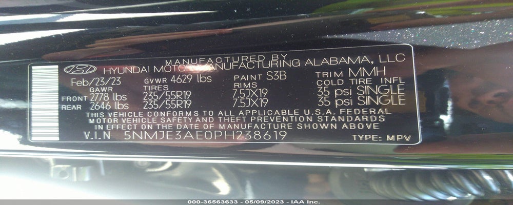 5NMJE3AE0PH238619 2023 HYUNDAI TUCSON photo no. 9