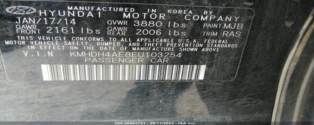 KMHDH4AE8EU103254 2014 HYUNDAI ELANTRA photo no. 9