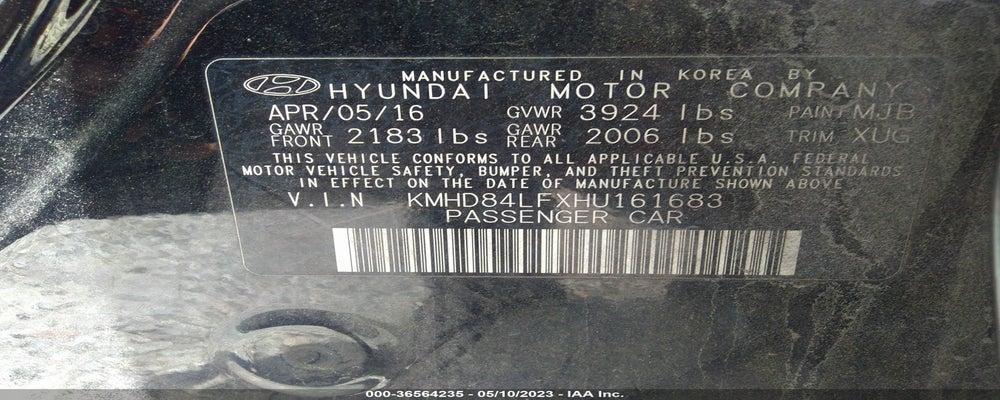 KMHD84LFXHU161683 2017 HYUNDAI ELANTRA photo no. 9