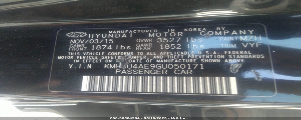 KMHCU4AE9GU050171 2016 HYUNDAI ACCENT photo no. 9