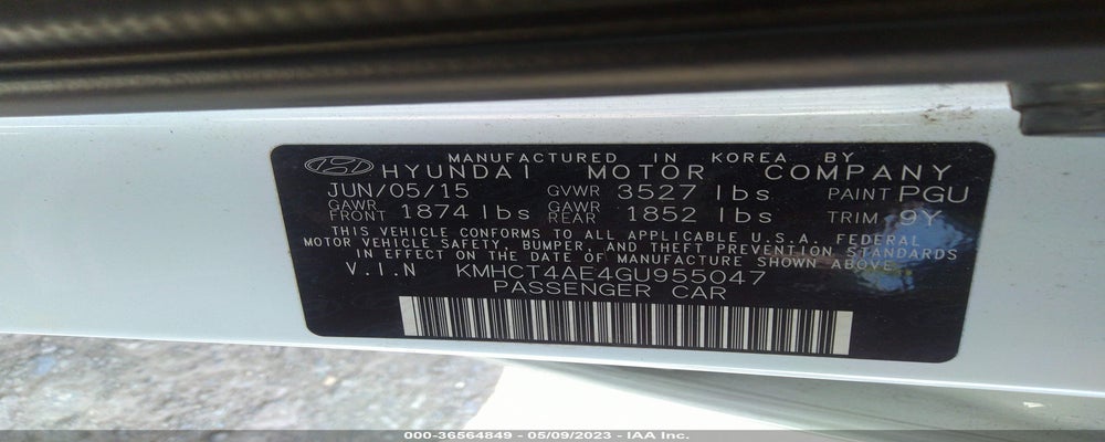 KMHCT4AE4GU955047 2016 HYUNDAI ACCENT photo no. 9