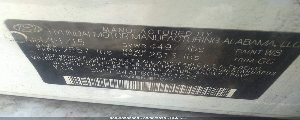 5NPE24AF8GH261514 2016 HYUNDAI SONATA photo no. 9