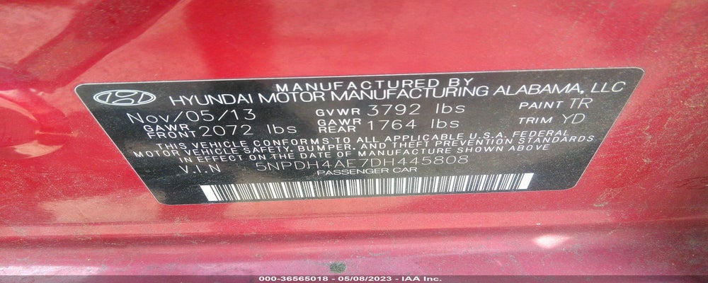 5NPDH4AE7DH445808 2013 HYUNDAI ELANTRA photo no. 9