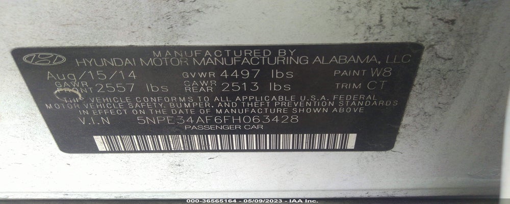5NPE34AF6FH063428 2015 HYUNDAI SONATA photo no. 9