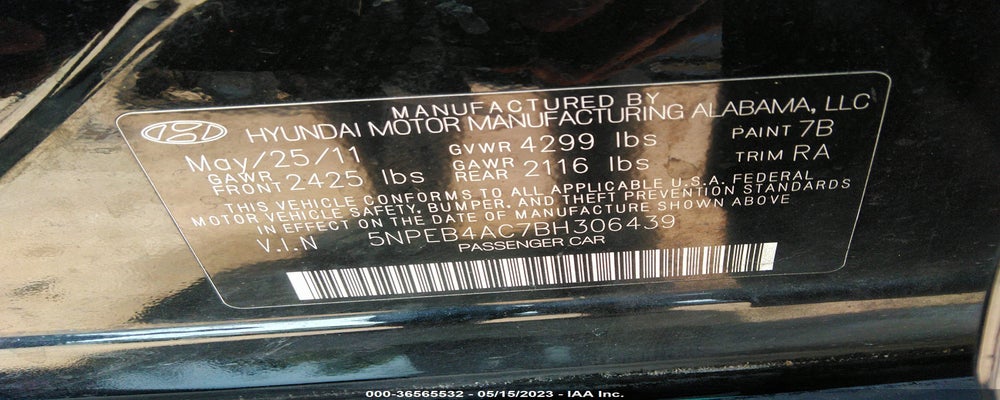 5NPEB4AC7BH306439 2011 HYUNDAI SONATA photo no. 9