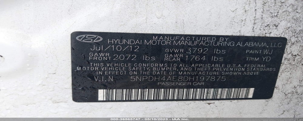 5NPDH4AE8DH197875 2013 HYUNDAI ELANTRA photo no. 9