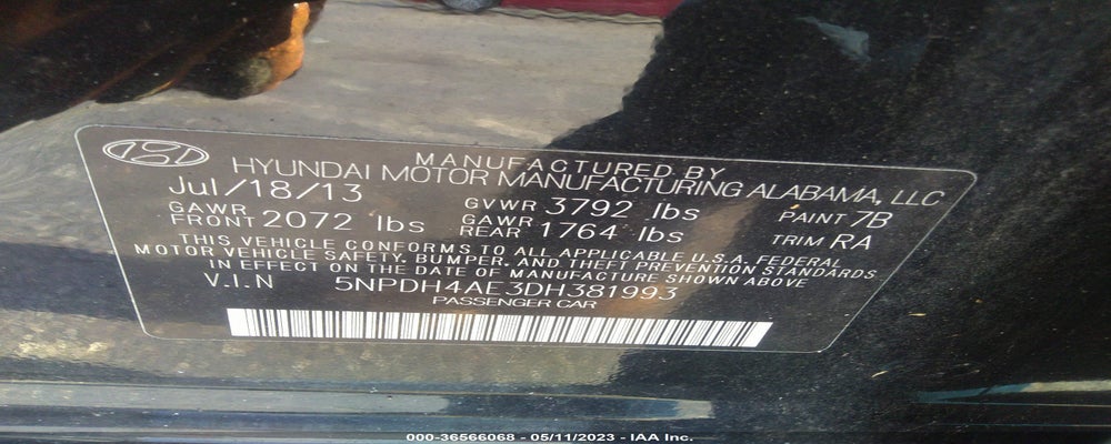 5NPDH4AE3DH381993 2013 HYUNDAI ELANTRA photo no. 9