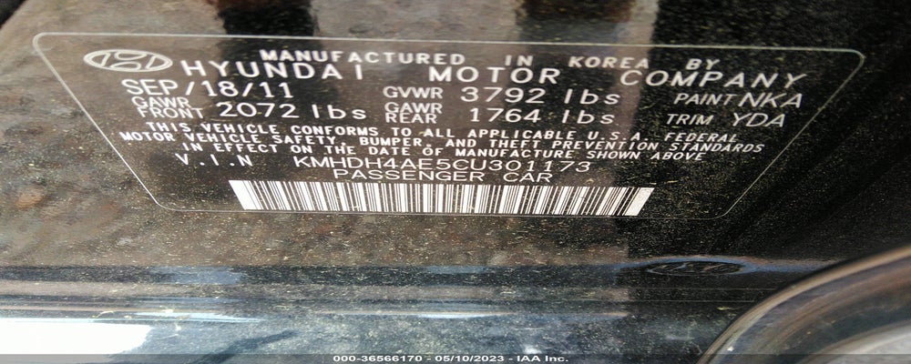 KMHDH4AE5CU301173 2012 HYUNDAI ELANTRA photo no. 9