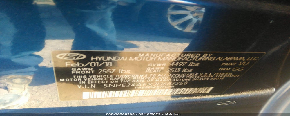 5NPE24AFXJH687258 2018 HYUNDAI SONATA photo no. 9