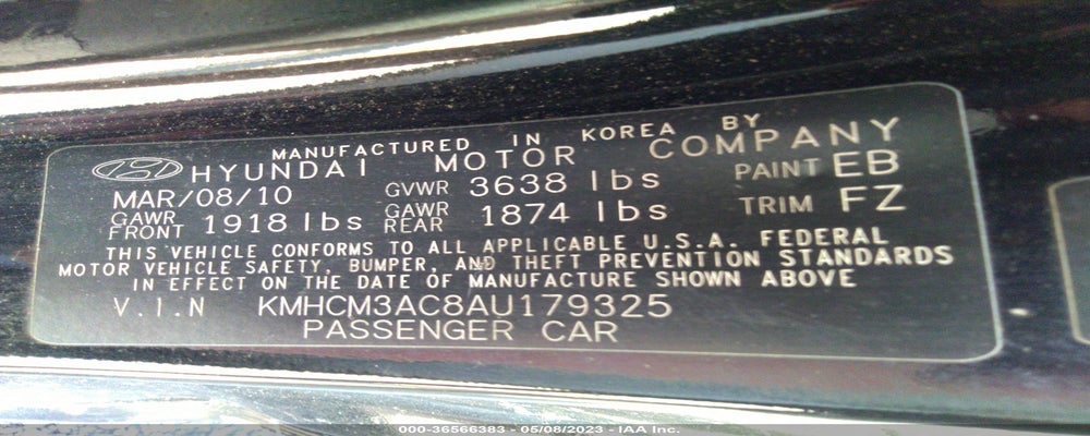 KMHCM3AC8AU179325 2010 HYUNDAI ACCENT photo no. 9