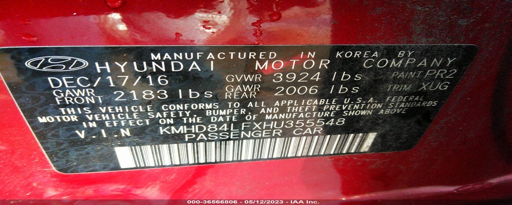 KMHD84LFXHU355548 2017 HYUNDAI ELANTRA photo no. 9