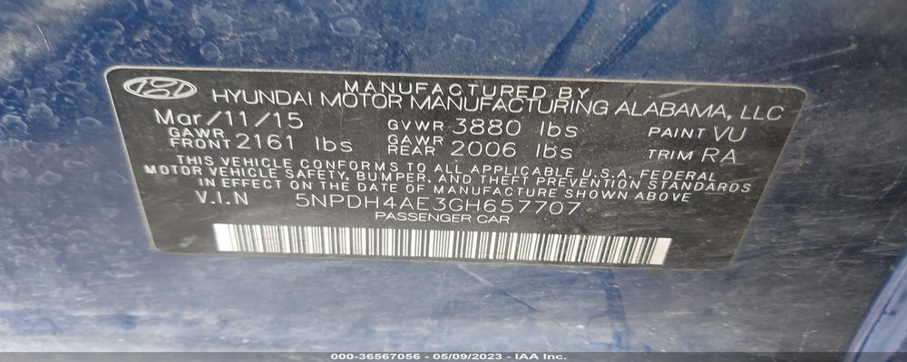 5NPDH4AE3GH657707 2016 HYUNDAI ELANTRA photo no. 9