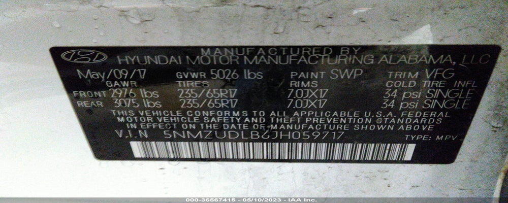 5NMZUDLB6JH059717 2018 HYUNDAI SANTA FE SPORT photo no. 9