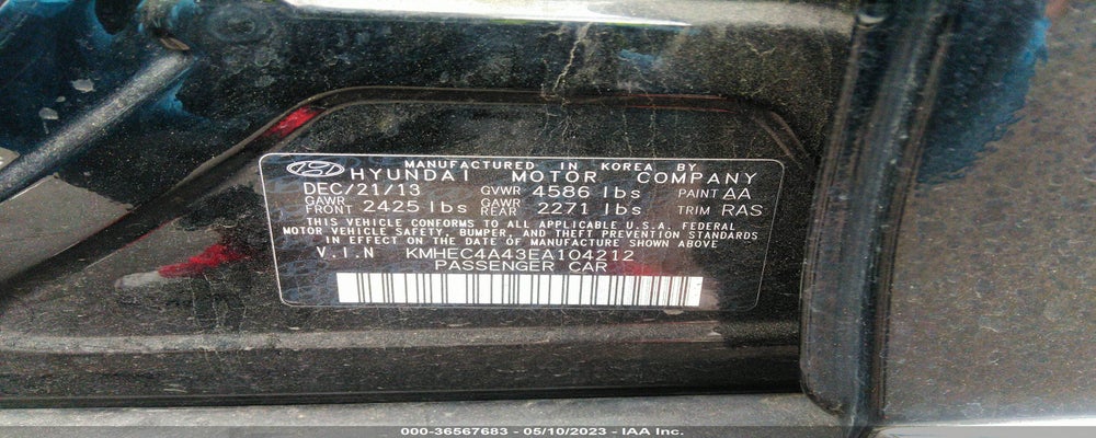 KMHEC4A43EA104212 2014 HYUNDAI SONATA HYBRID photo no. 9