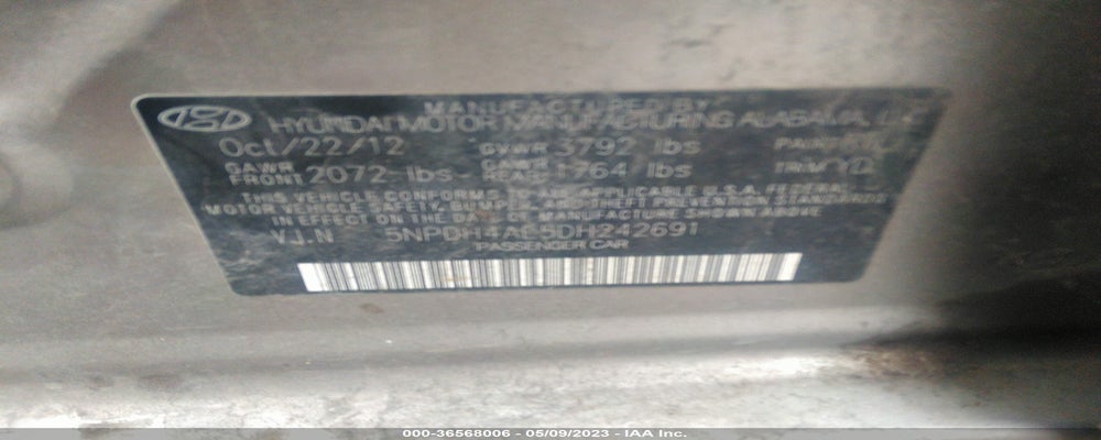 5NPDH4AE5DH242691 2013 HYUNDAI ELANTRA photo no. 9