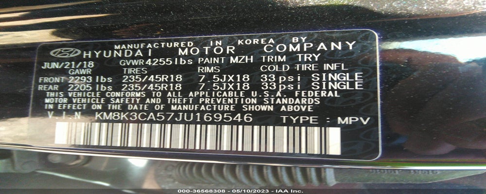 KM8K3CA57JU169546 2018 HYUNDAI KONA photo no. 9