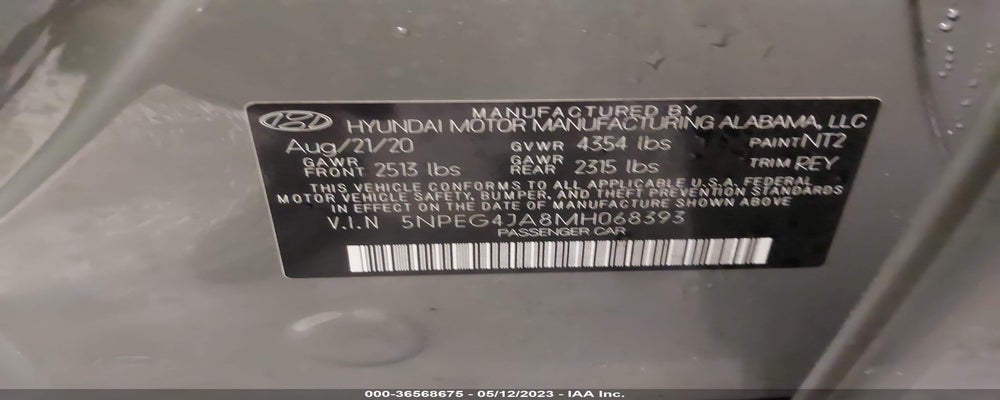 5NPEG4JA8MH068393 2021 HYUNDAI SONATA photo no. 9